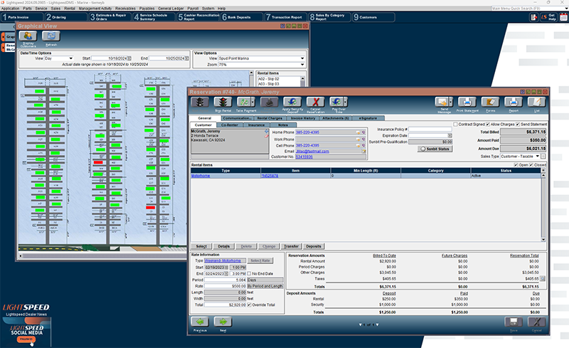 Lightspeed software screenshot